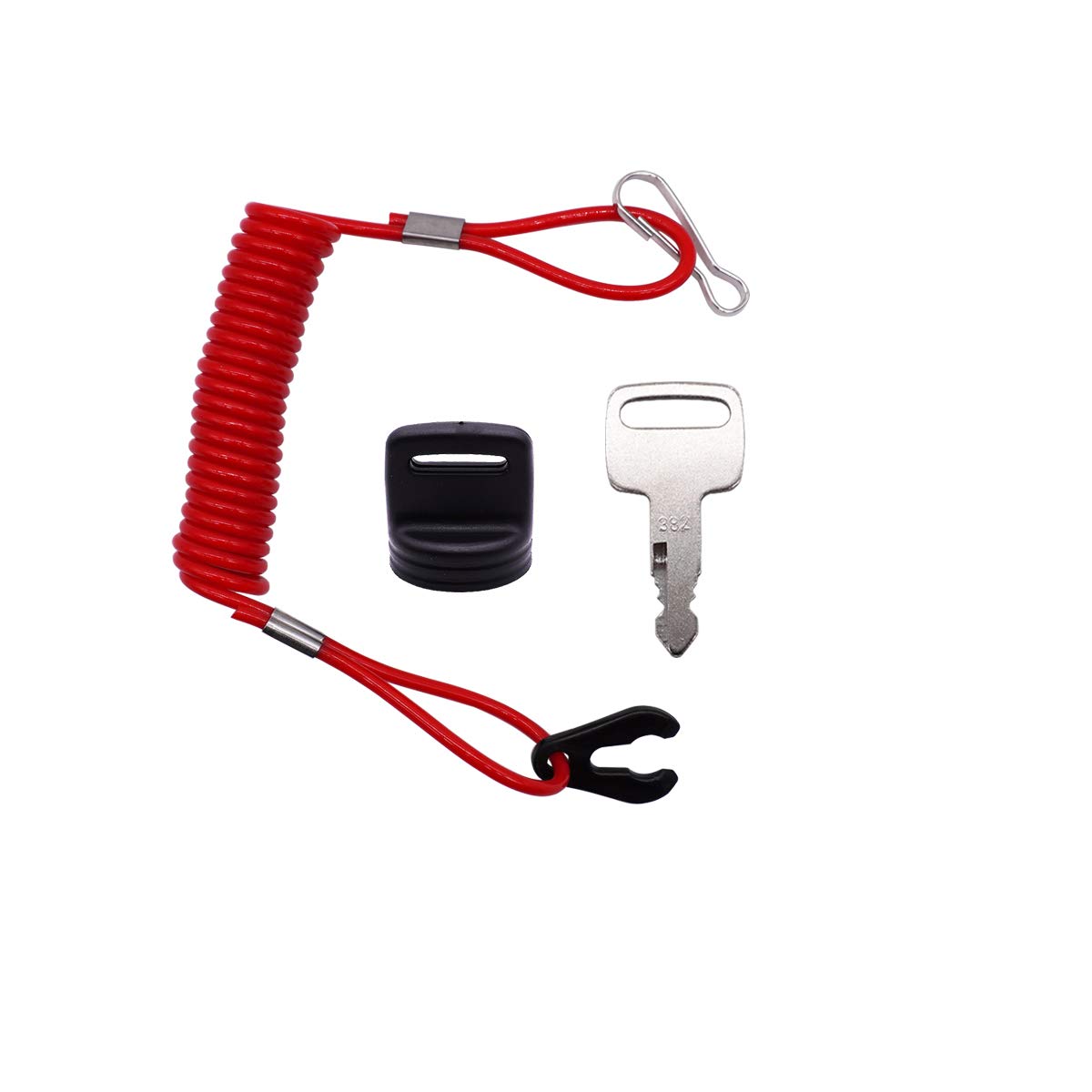 AIB2C Marine Stop Switch Lanyard & Key Cap Replacement for Yamaha Outboard  Marine 682-82556-00-00 703-82577-00-00 90890-55879-00