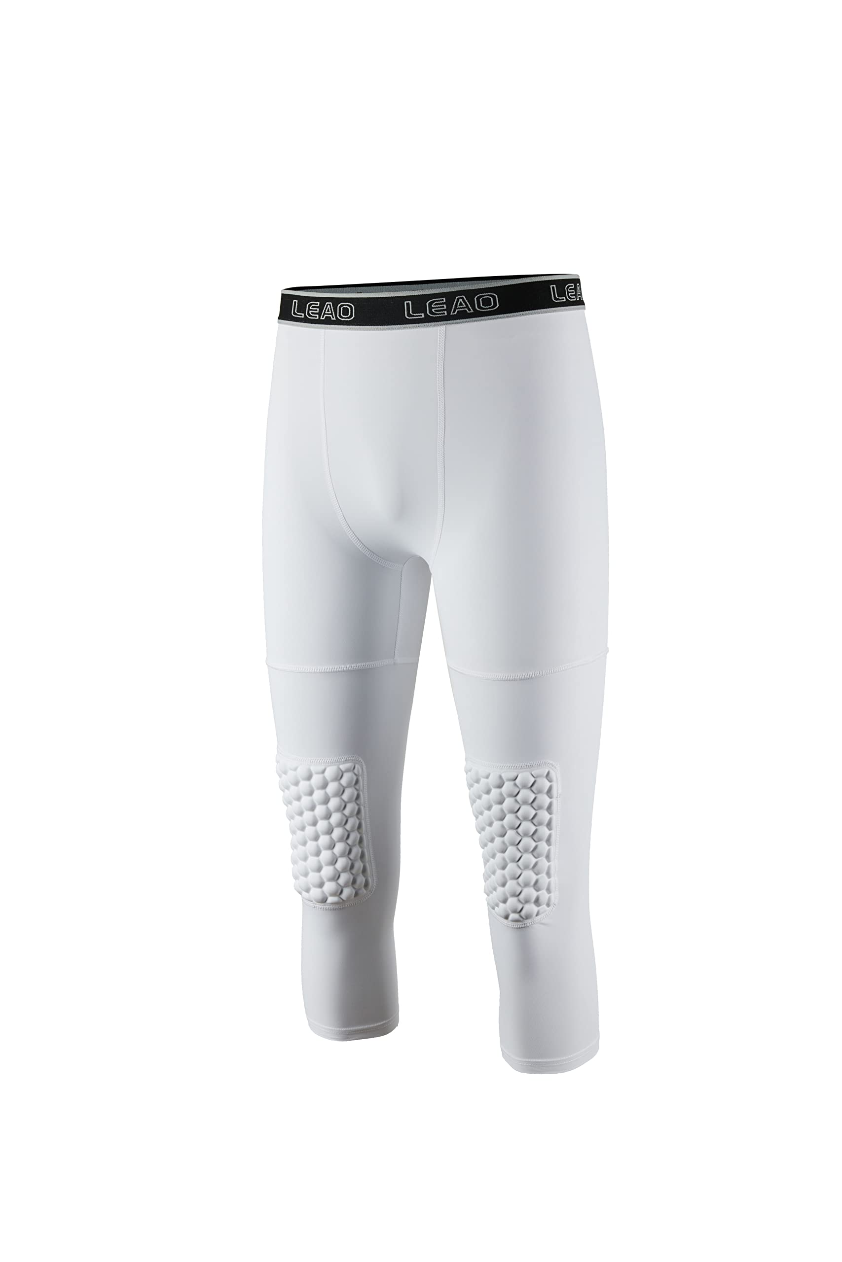 Buy Youth Boys 3/4 Compression Pants with Knee Pads Cool Dry
