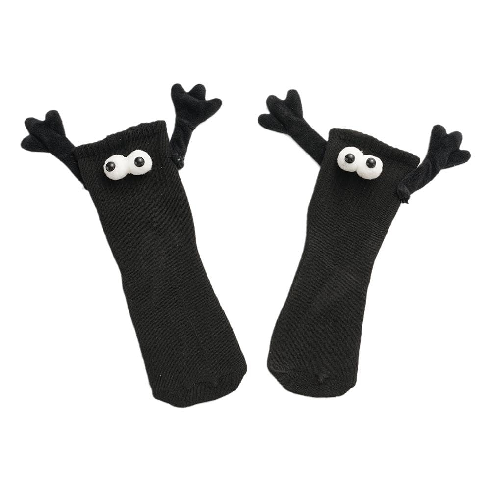 TEGONGSE Funny Magnetic Suction 3D Doll Couple Socks Unisex Couple Holding  Hands Sock for Couple Funny Socks for Women Men Black B