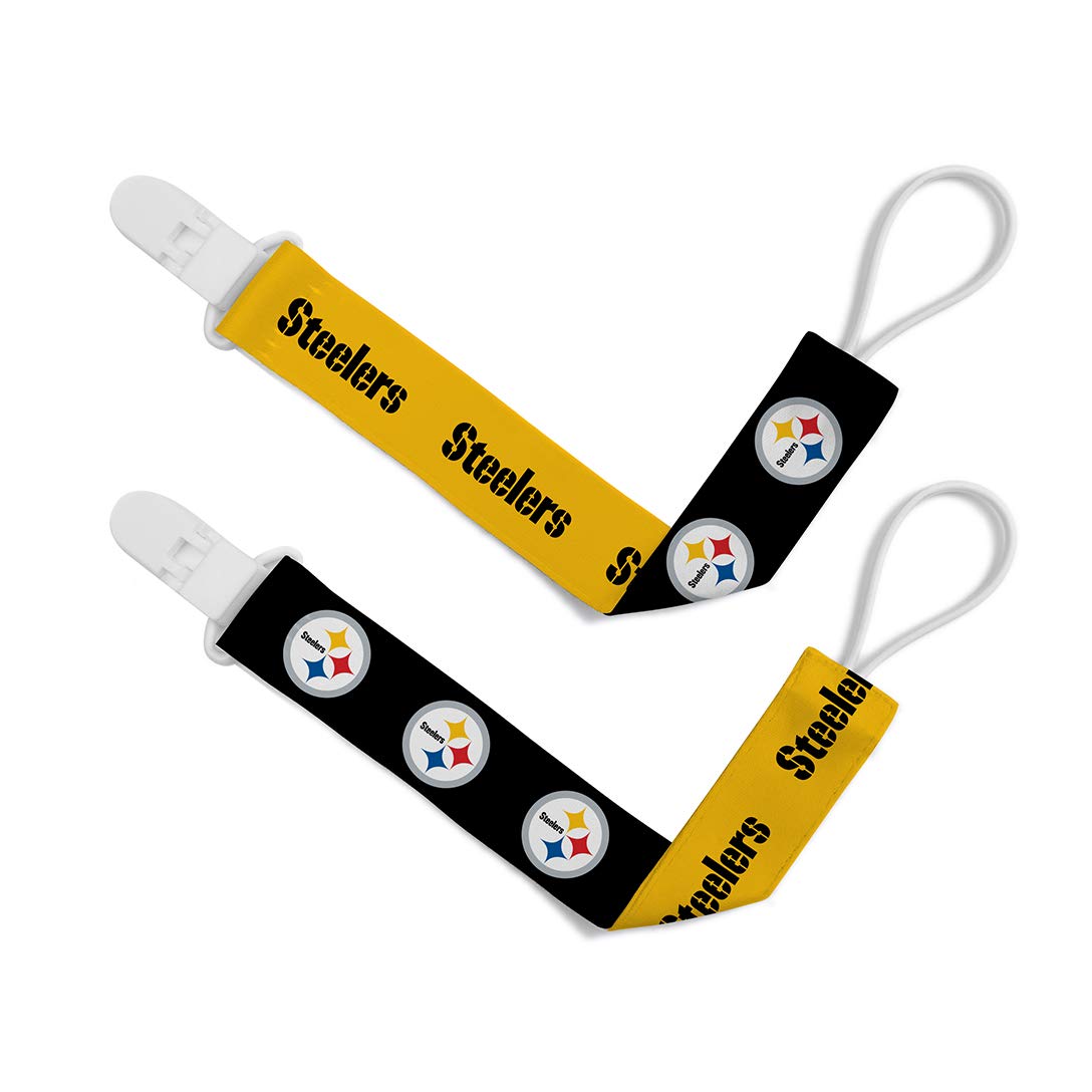 Baby Fanatic 2 Piece Pacifier Set, Pittsburgh Steelers, One Size