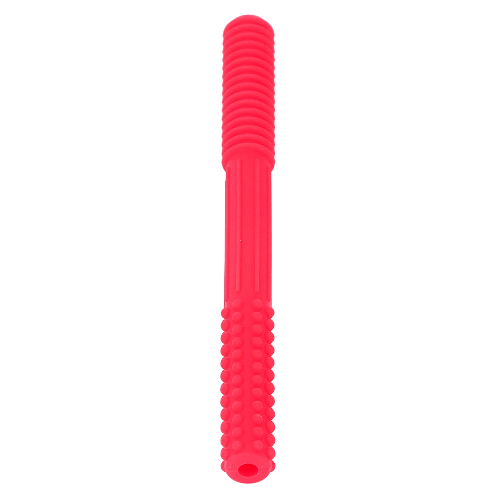 Teething Tube Hollow Teething Tube Silicone Safe Textured Flexible for Home  for Baby (Red)