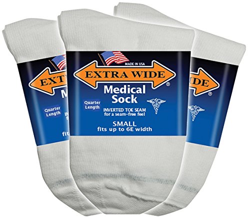 Extra Wide Athletic Quarter Socks for Men (3 Pack) (11-16 (up to