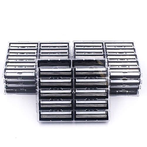 100 Taconic Shave Twin Blade Razor Cartridges with Lubricating Strip -  Compatible with all Gillette Trac 2