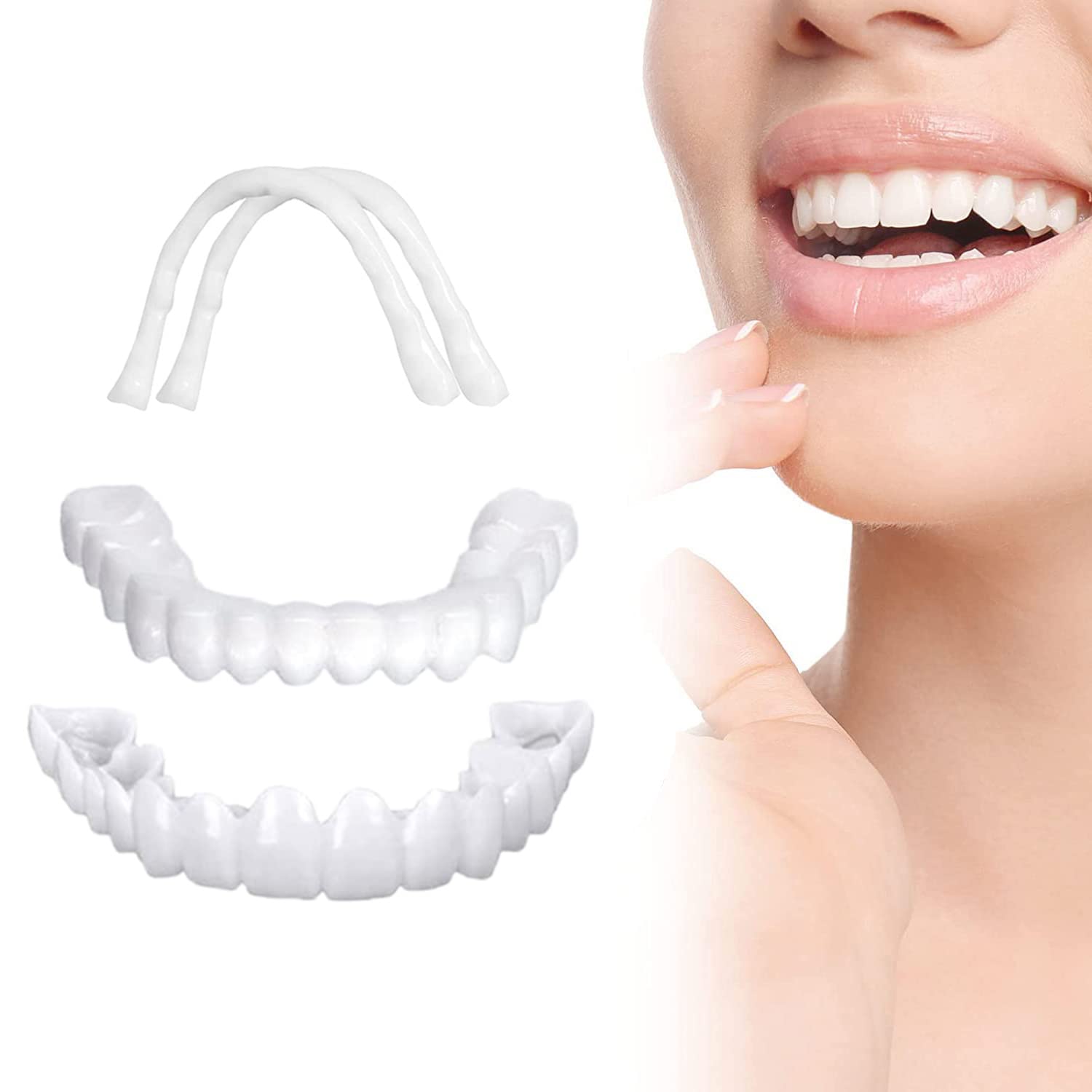 2 PCS Fake Teeth Dentures for Men and Women | Dental Veneers for ...