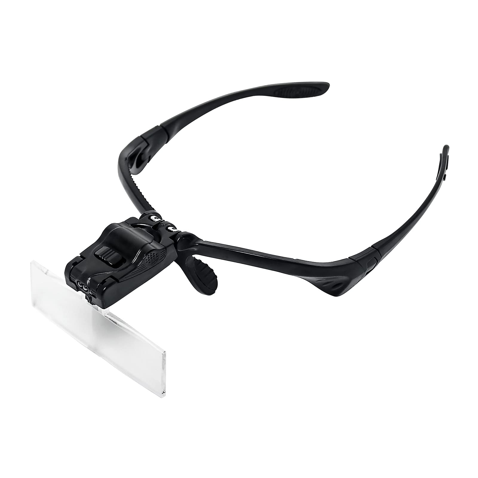 Q-COOL Magnifier Glasses w/ LED Light for Lash Extensions - 3 Lenses  Magnifier Spectacles (1.5x 2.5x 3.5x) by Q-COOL Black