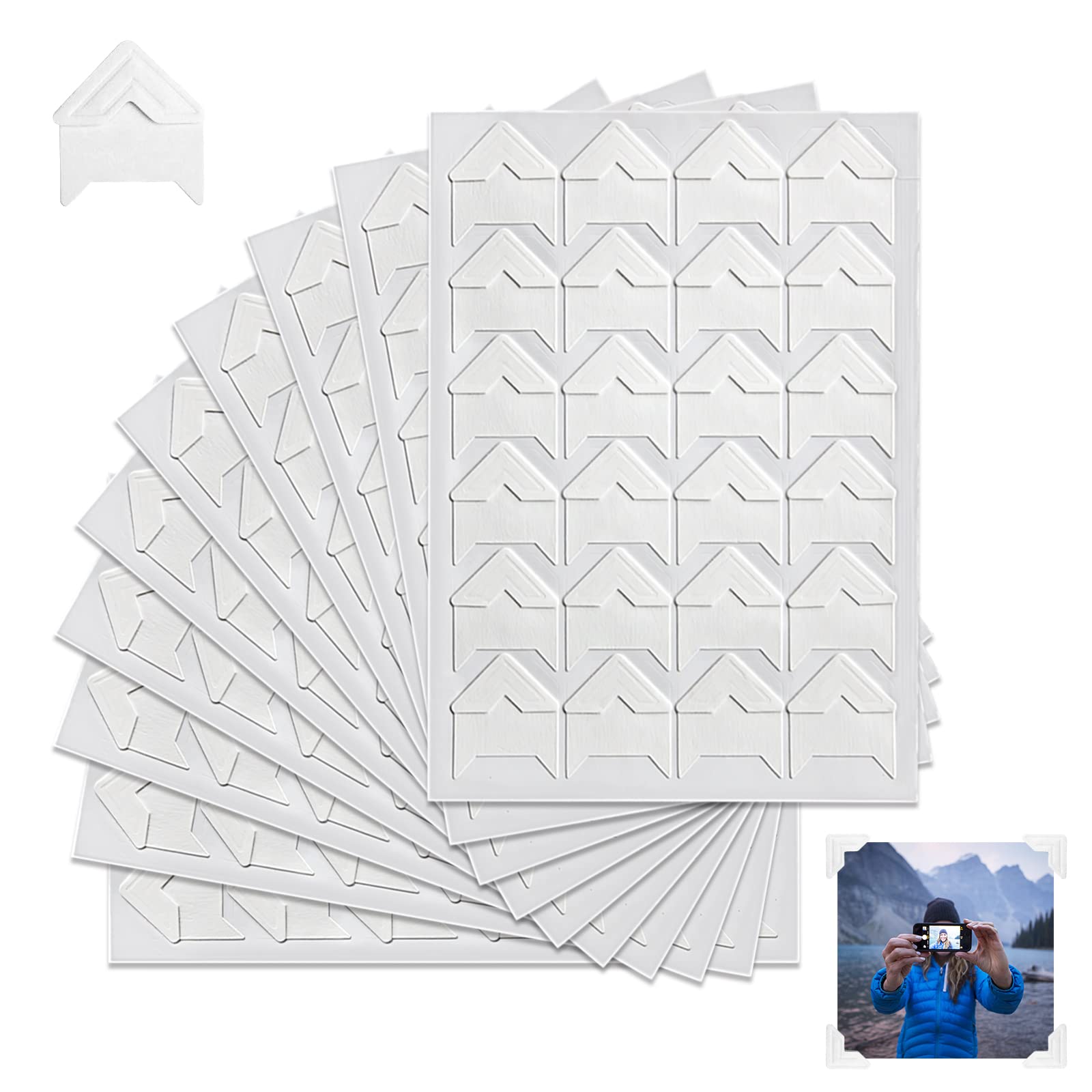 Photo Corner Sticker 10 Sheets (240 Pcs) Self Adhesive Photo