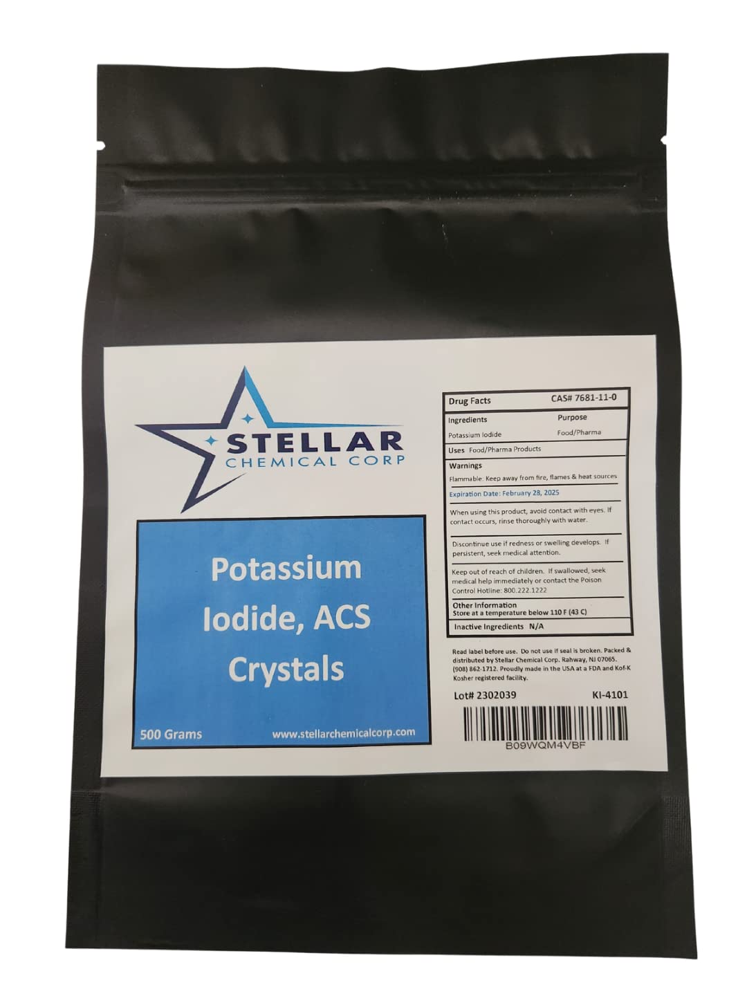 Potassium Iodide USP Stellar Chemical Corp 8 Ounces (227 Grams)