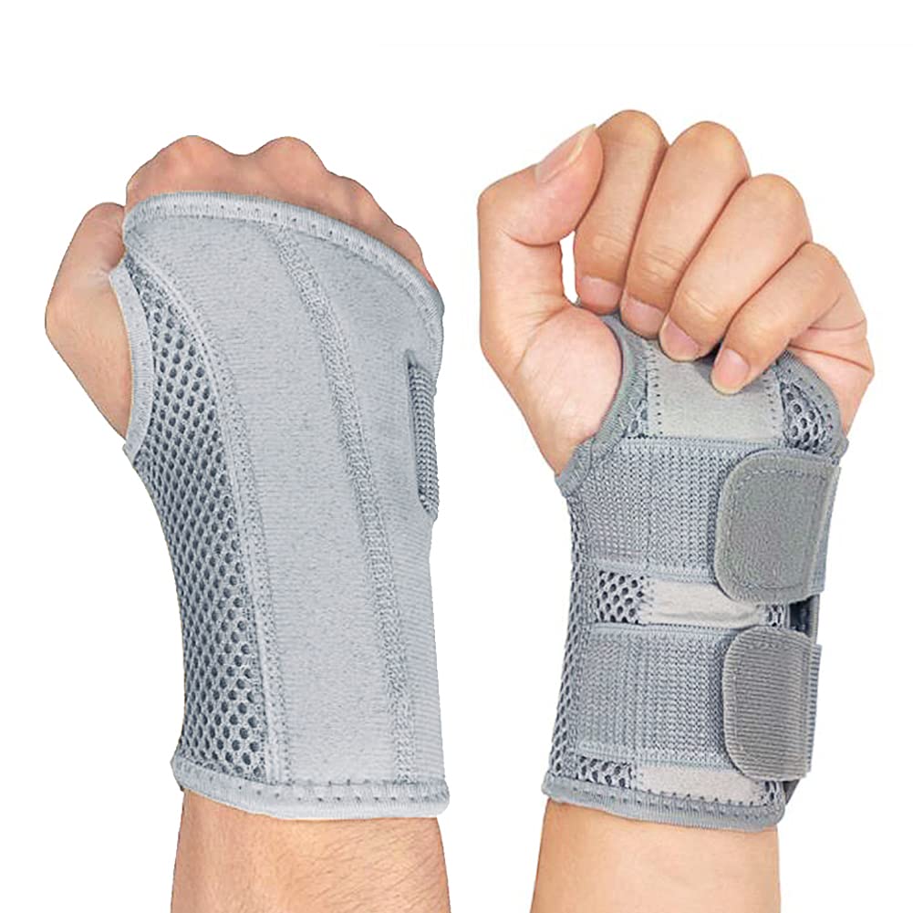 Vive Wrist Support for Carpal Tunnel, Tendonitis, Arthritis (Left or Right  Hand) - Night Splint Brace Hand Sleep Support Wrap - Cushion Compression  Arm Stabilizer for Men, Women, Athletic (Gray) : 