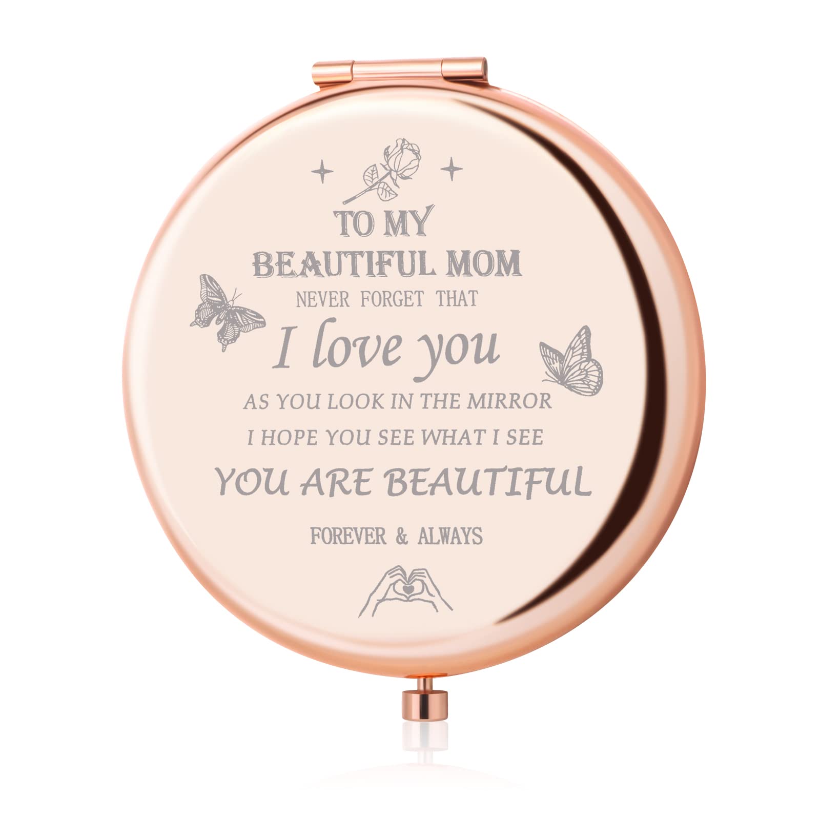 Gifts for Mom-I Love You Mom Gift Compact Mirror,Birthday Gifts for Mom-  Unique Love Gifts for Mom,Women,Mom Gift for Mothers Day,Valentines Gifts  for Her