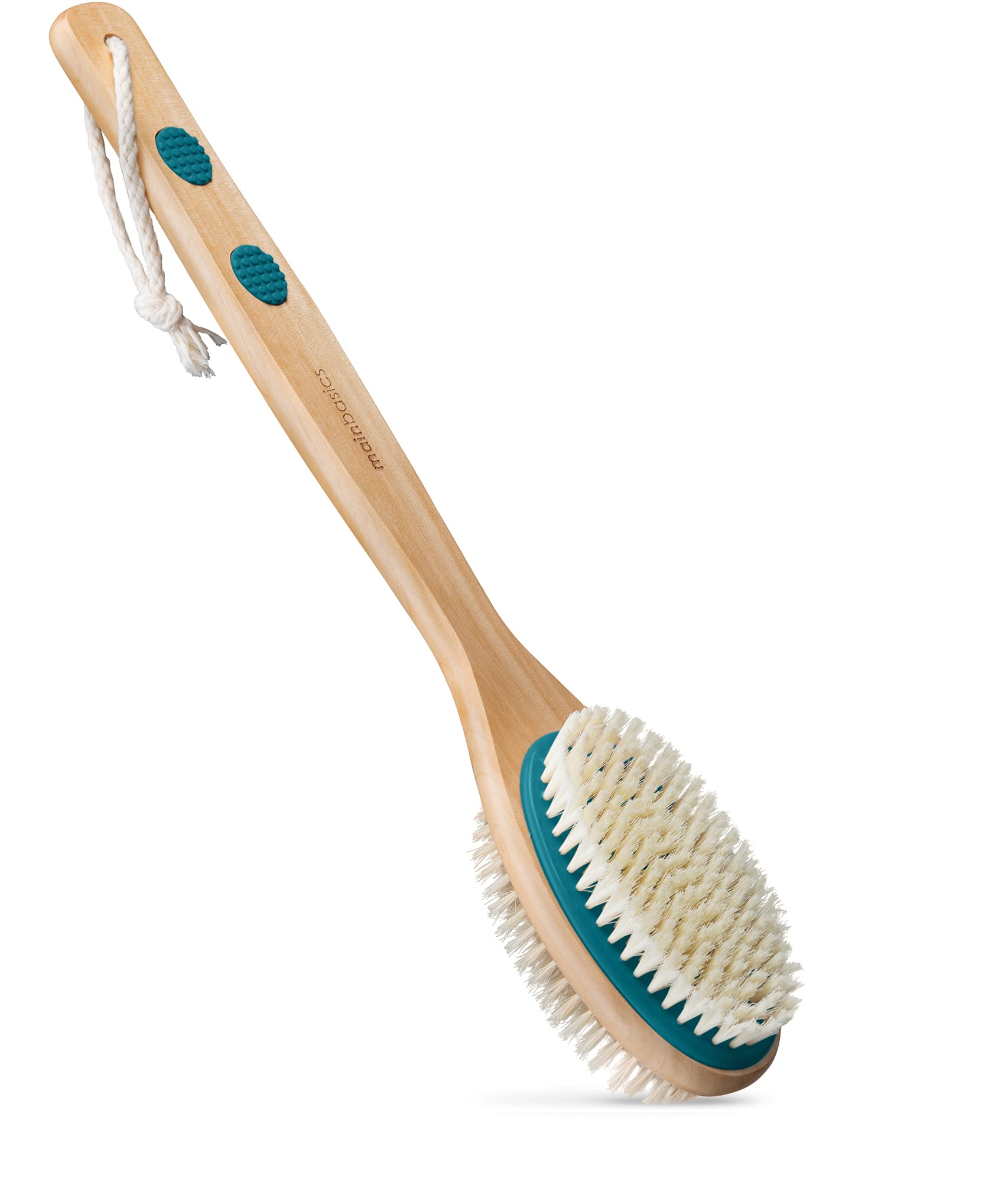 MainBasics Dual-Sided Long Handle Bath Shower Brush Back Scrubber