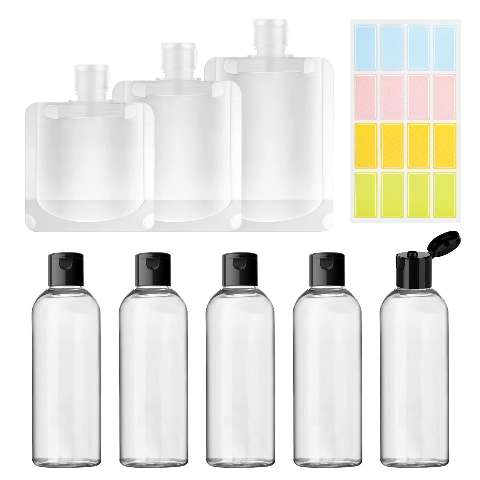 5 packs Refillable Clear Plastic Squeeze Bottles with Flip Cap - TSA  Approved for Liquid Toiletries, Shampoo, Conditioner, and Lotion - BPA Free  - Perfect for Business Trips and Personal Travel