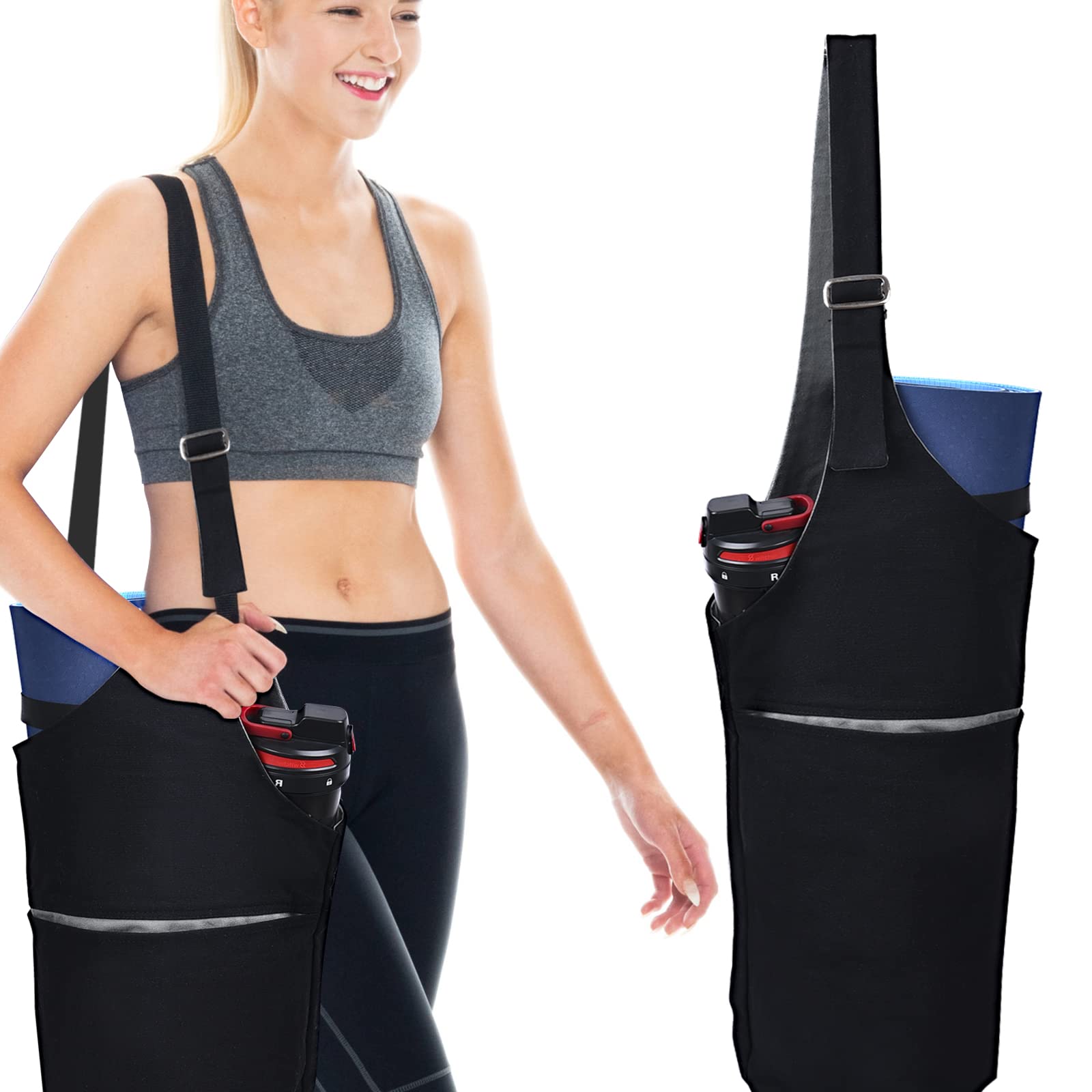 Yoga Mat Bag,40 x15 Large Size Yoga Mat Carrier,Reversible Design