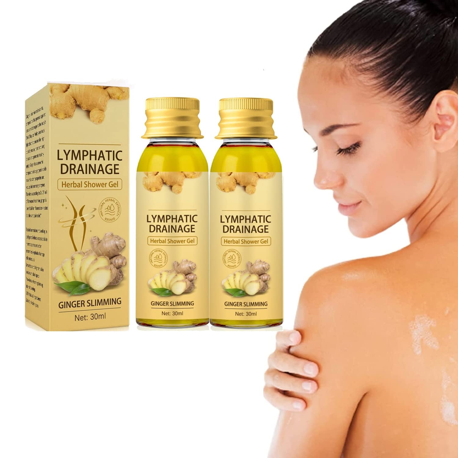 Lymphatic Drainage Herbal Shower Gel,lymphatic Detox Ginger Shower