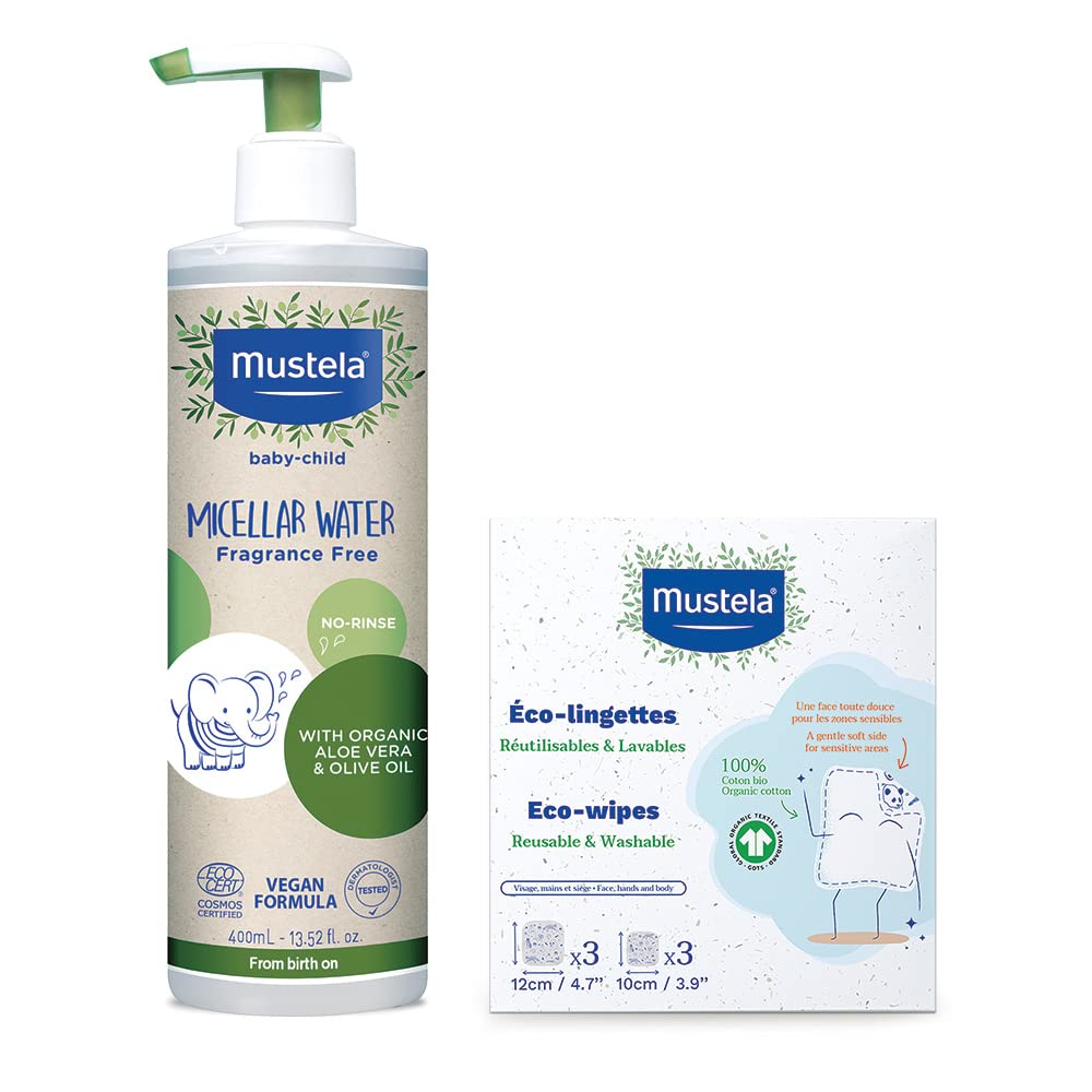 3 Pack Mustela No Rinse Baby Cleanser, Micellar Water Avocado & Aloe Vera  10 oz