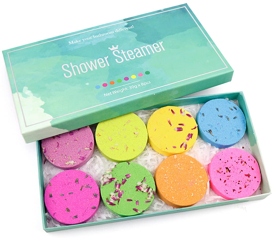 Shower Steamers Aromatherapy Gifts Set Pack of 8 Shower Bath Bombs Tablets  with Essential Oils for Home SPA, Self Care Relaxation Birthday Christmas