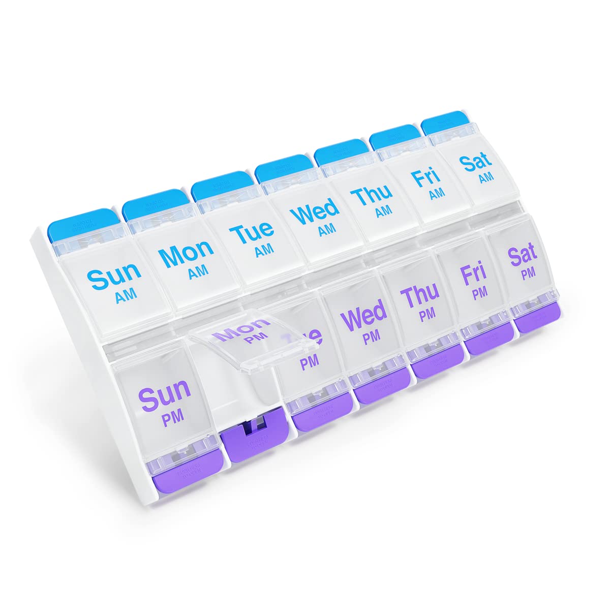 Daily Pill Organizer (Twice-a-Day) - Weekly AM/PM Pill Box, Round Medicine  Organizer, 7 Day