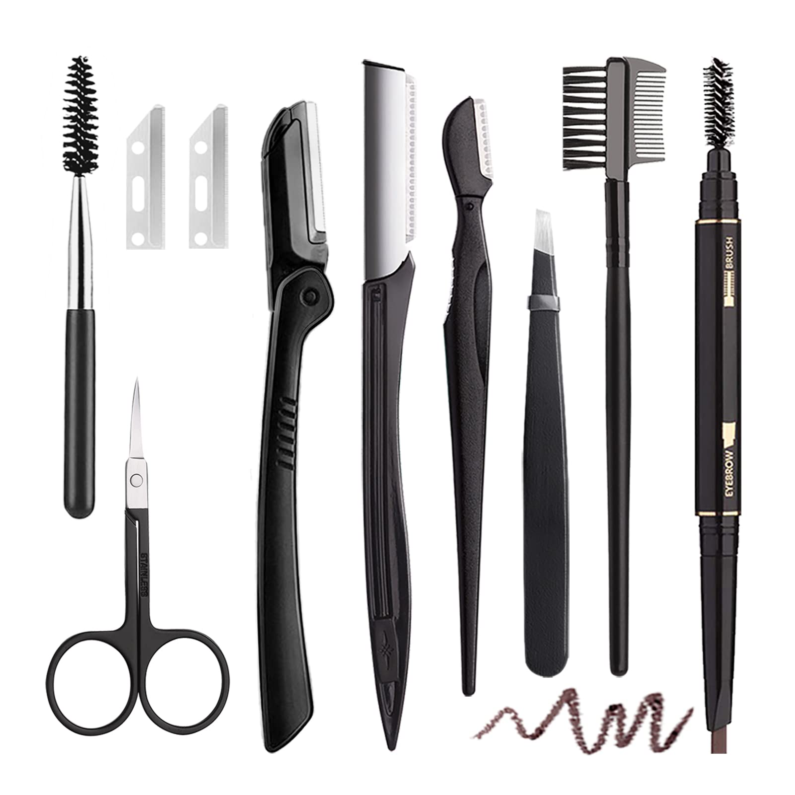 Eyebrow Grooming Kit for Women and Men 9 in 1 Eyebrow Kit