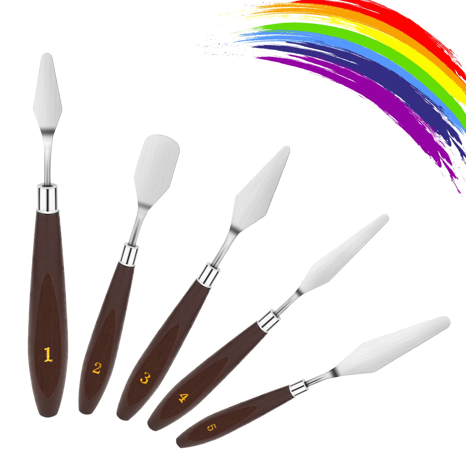 Painting Knife Set Painting Mixing Scraper Stainless Steel Palette Knife  Painting Art Spatula with Wood Handle Art Painting Knife Tools for Oil  Canvas Acrylic Painting (2)