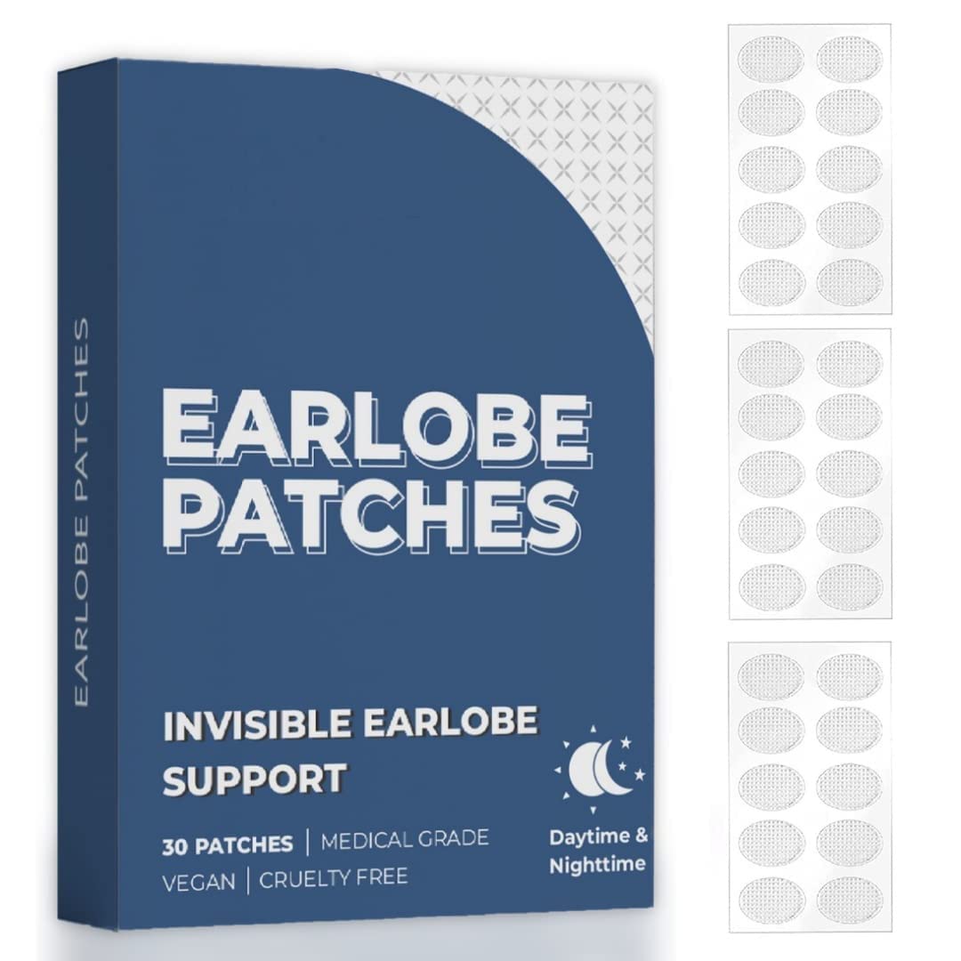 Earlobe & Accessories] Earlobe Support Patches (Pack of 30 pcs), for Women  and Men