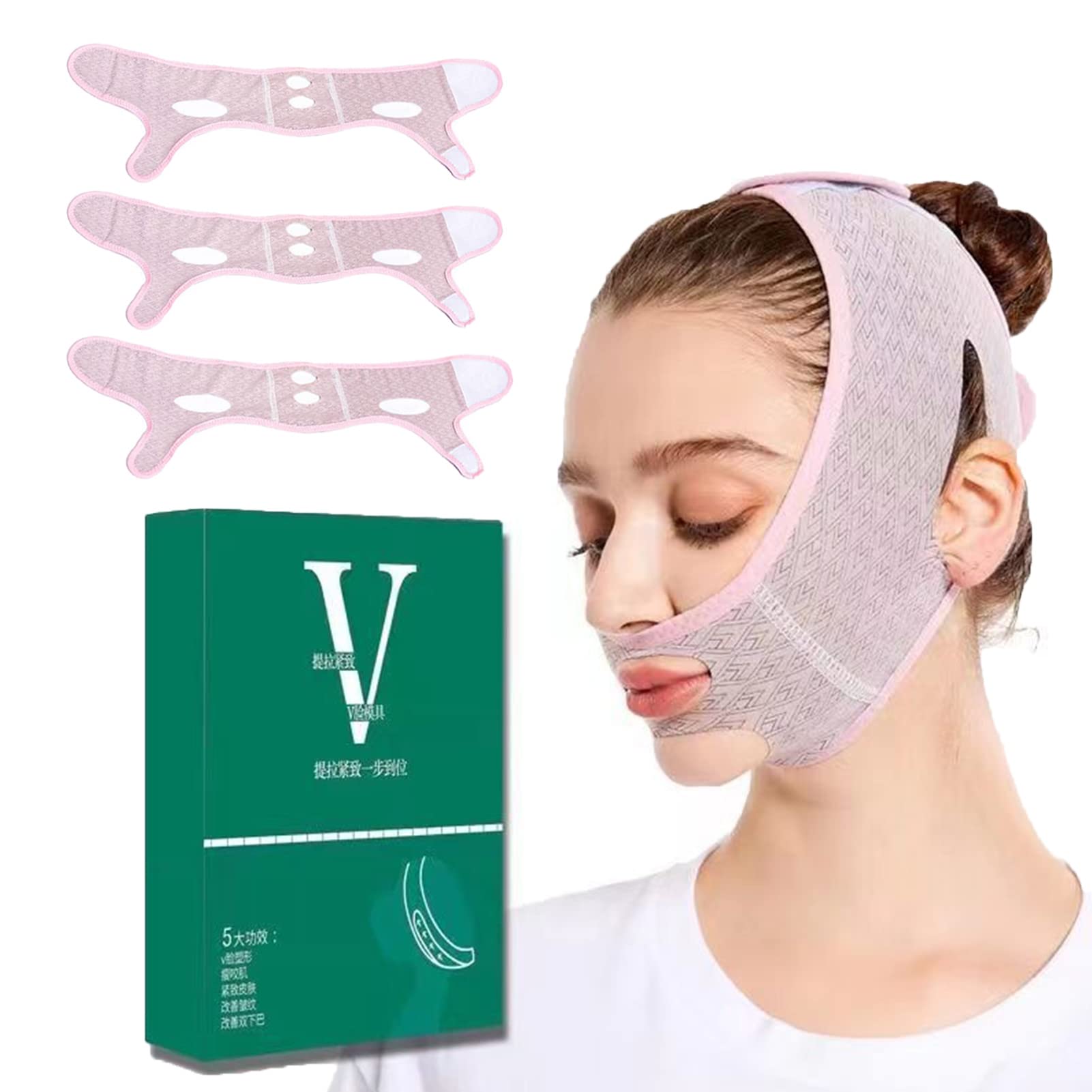 2PC Beauty Face Sculpting Sleep Mask, V Line lifting Mask Facial Slimming  Strap