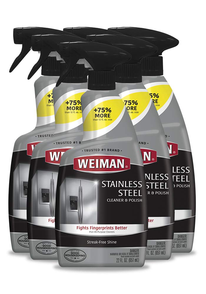 Weiman Stainless Steel Cleaner and Polish, 12 oz (2 Pack) - Removes Residue, Grease, and Water Marks from Appliances