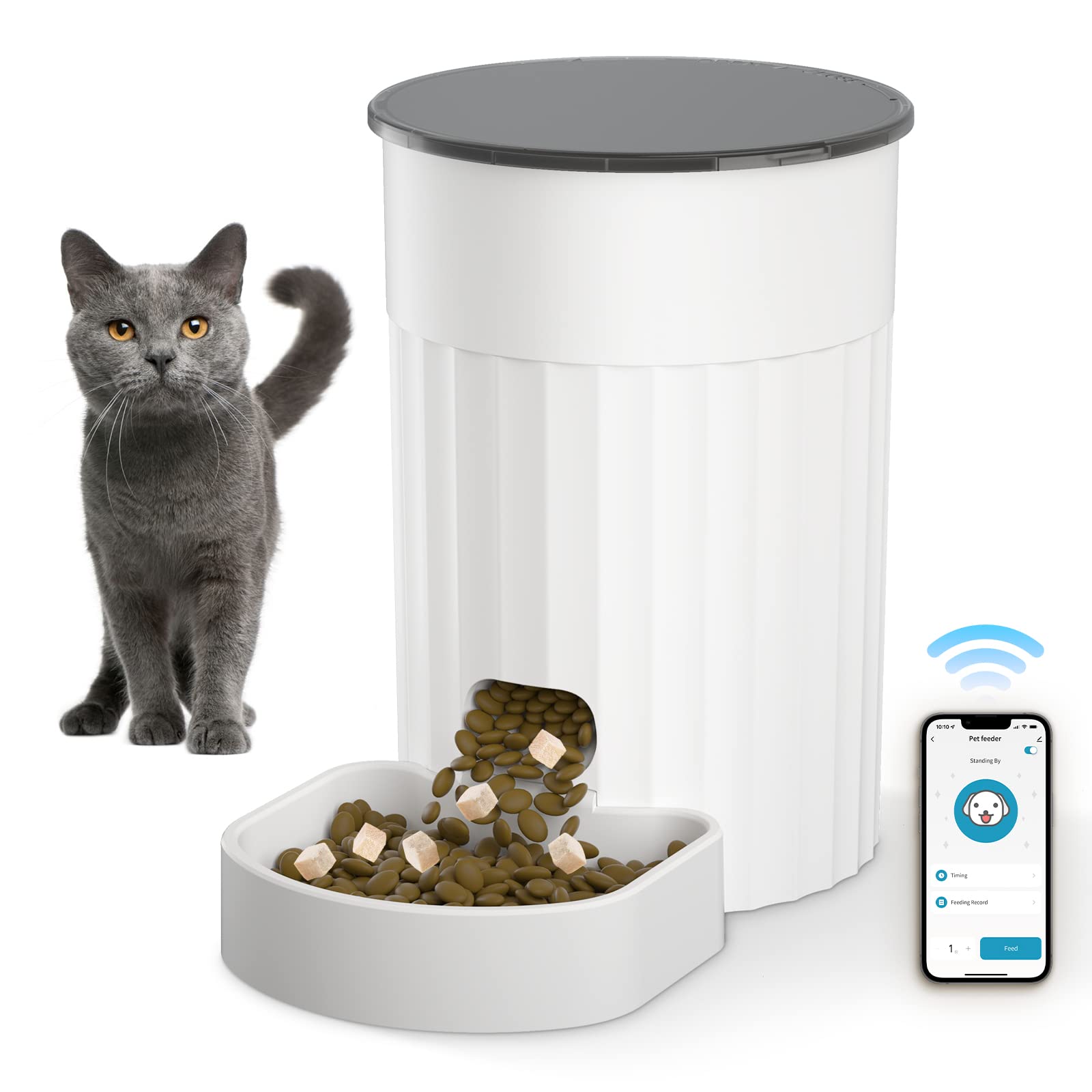 PAPIFEED Automatic Cat Feeder with APP Control 2.4Ghz WiFi Pet