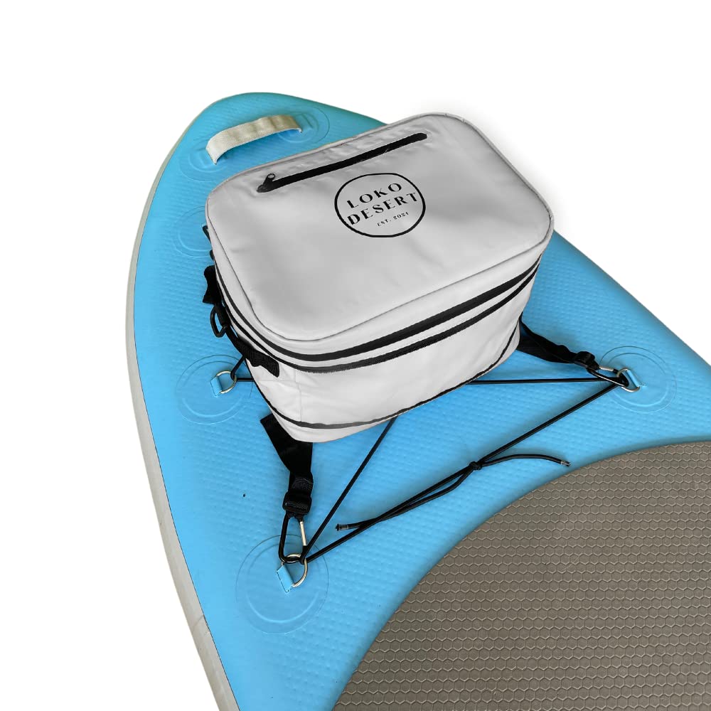 Paddle Board Cooler PVC Waterproof Material Cooler for Kayaking SUP Cooler  for Paddle Board Expandable Paddle Board Deck Bag w/Metal D-Rings Paddle  Board Accessories Kayak Cooler Bag (Gray/Aquamarine)