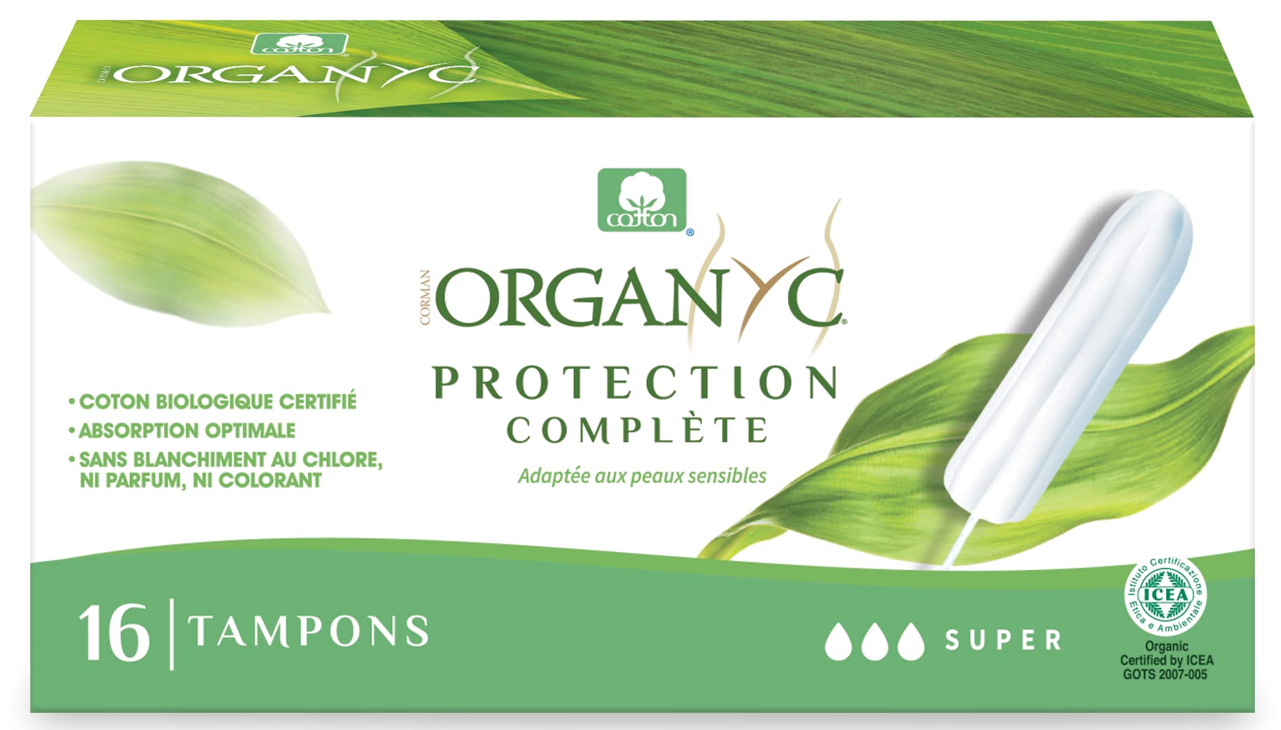 Organyc 100% Certified Organic Cotton Panty Liner, 24 Count