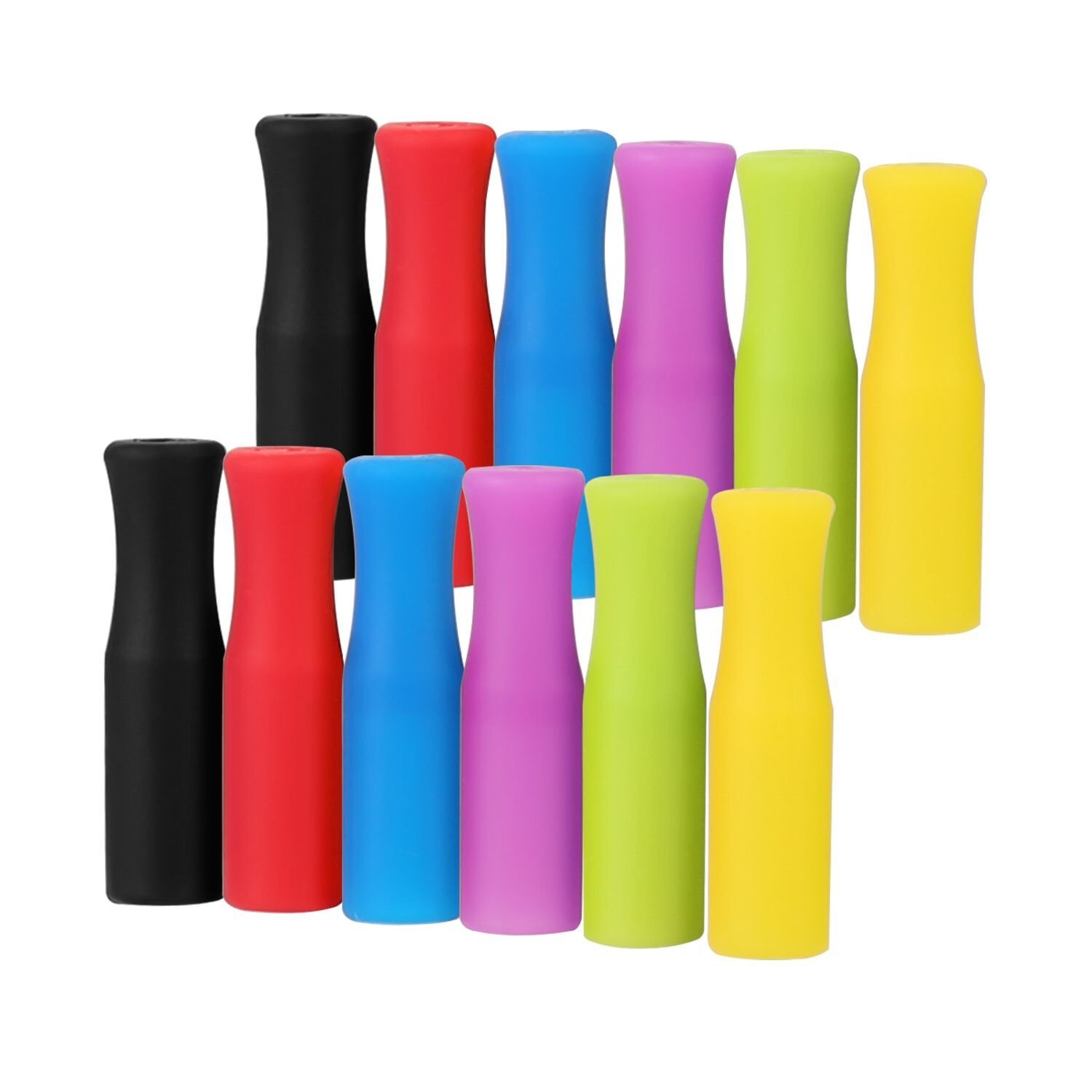 12 Pack Reusable Silicone Straw Tips Cover for 6 to India