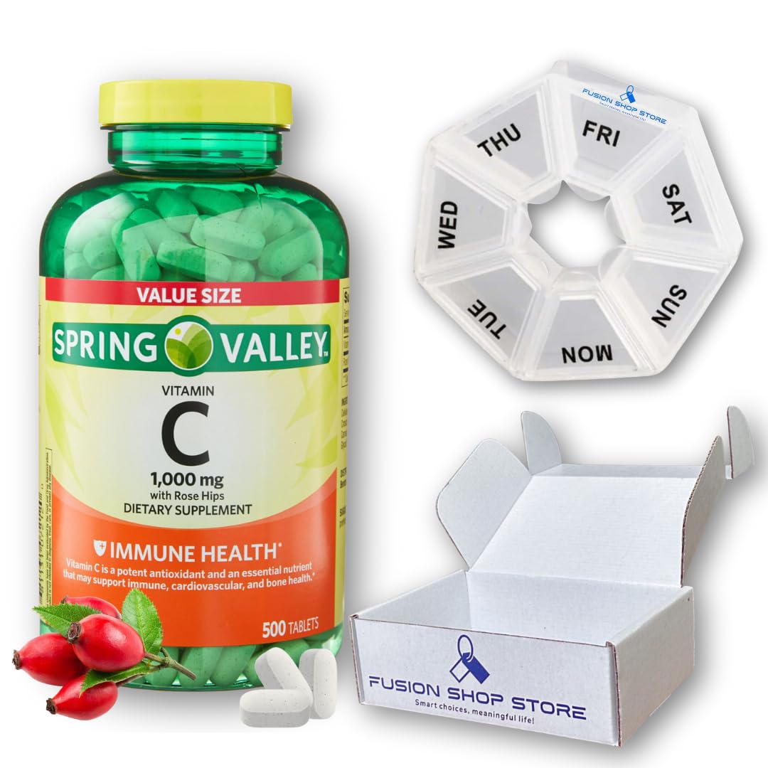 Spring Valley Vitamin C with Rose Hips Supplement, 500 mg, 100 Tablets