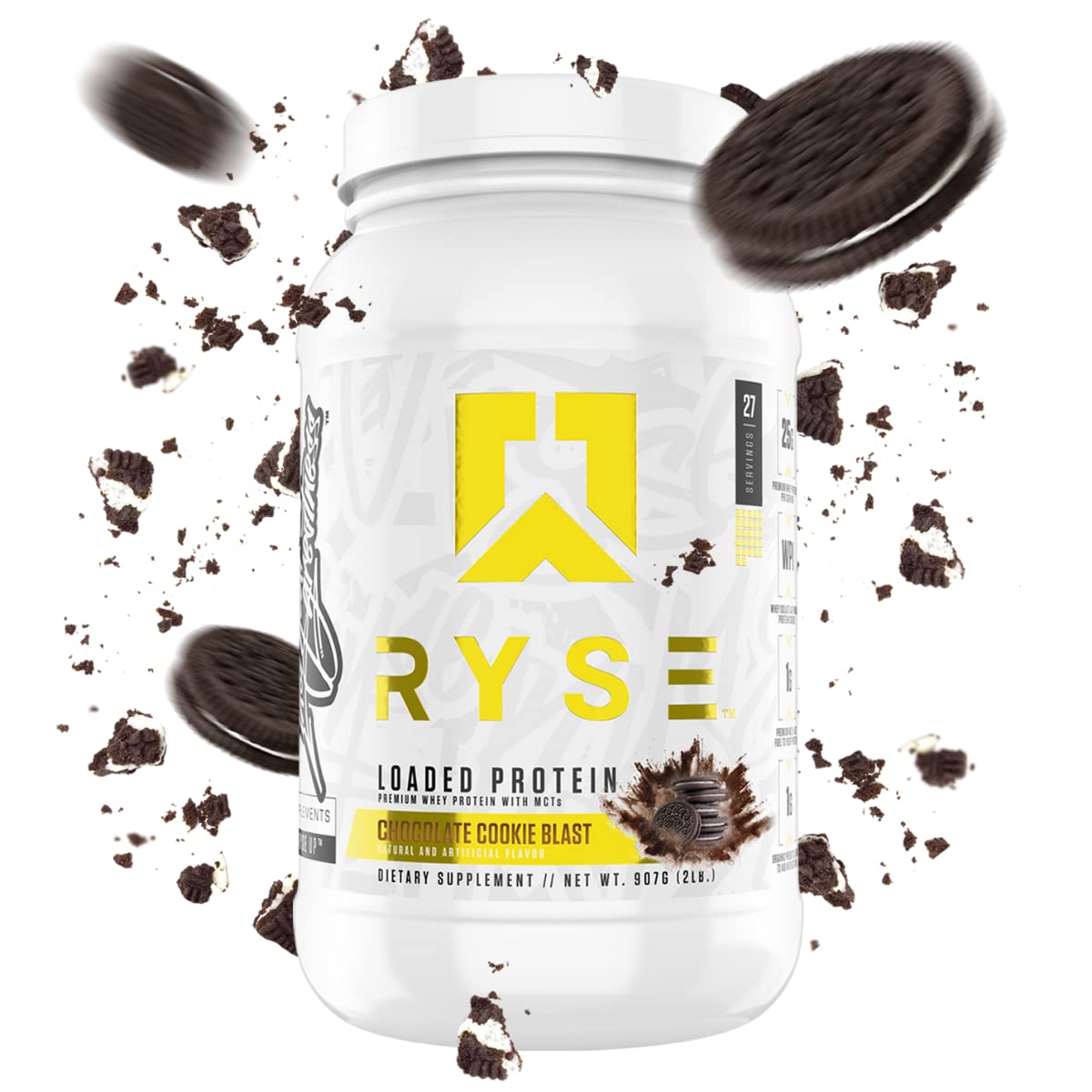 Ryse Loaded Protein Powder | 25g Whey Protein Isolate & Concentrate | with  Prebiotic Fiber & MCTs | Low Carbs & Low Sugar | 27 Servings (Peanut Butter