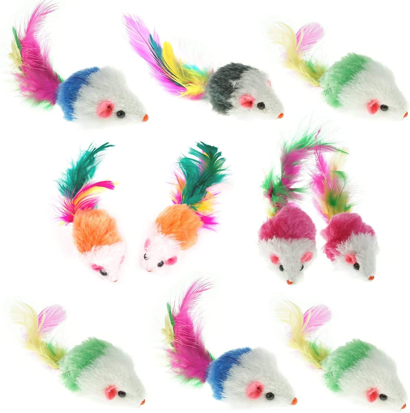 Pet Cat Toy Spring /Suction Cup /Bell Mice Mouse Feather Toy Funny Fur