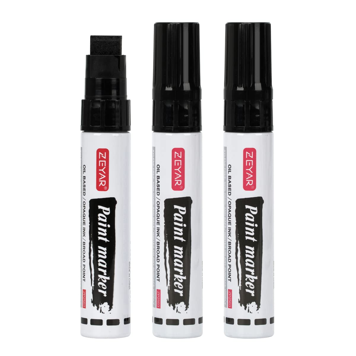 Jumbo Permanent Markers Durable Black Chisel Tip Waterproof Quick