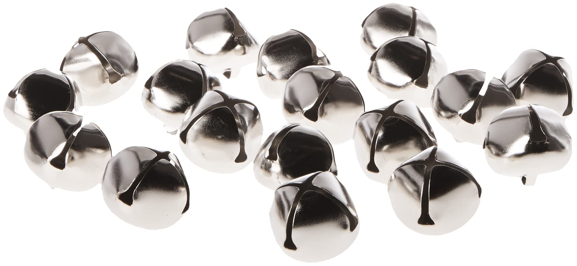 Jingle Bells 1-Inch Silver - Pack of 18 Bells