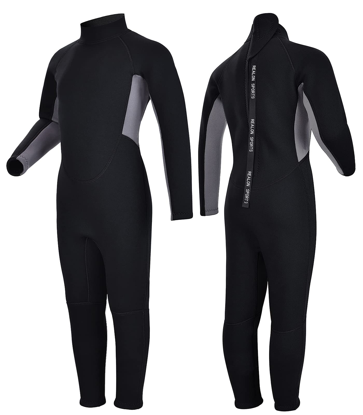 REALON Men Wetsuit Neoprene Wet Suits 3mm Full Body Long Sleeves Swimsuit  Medium