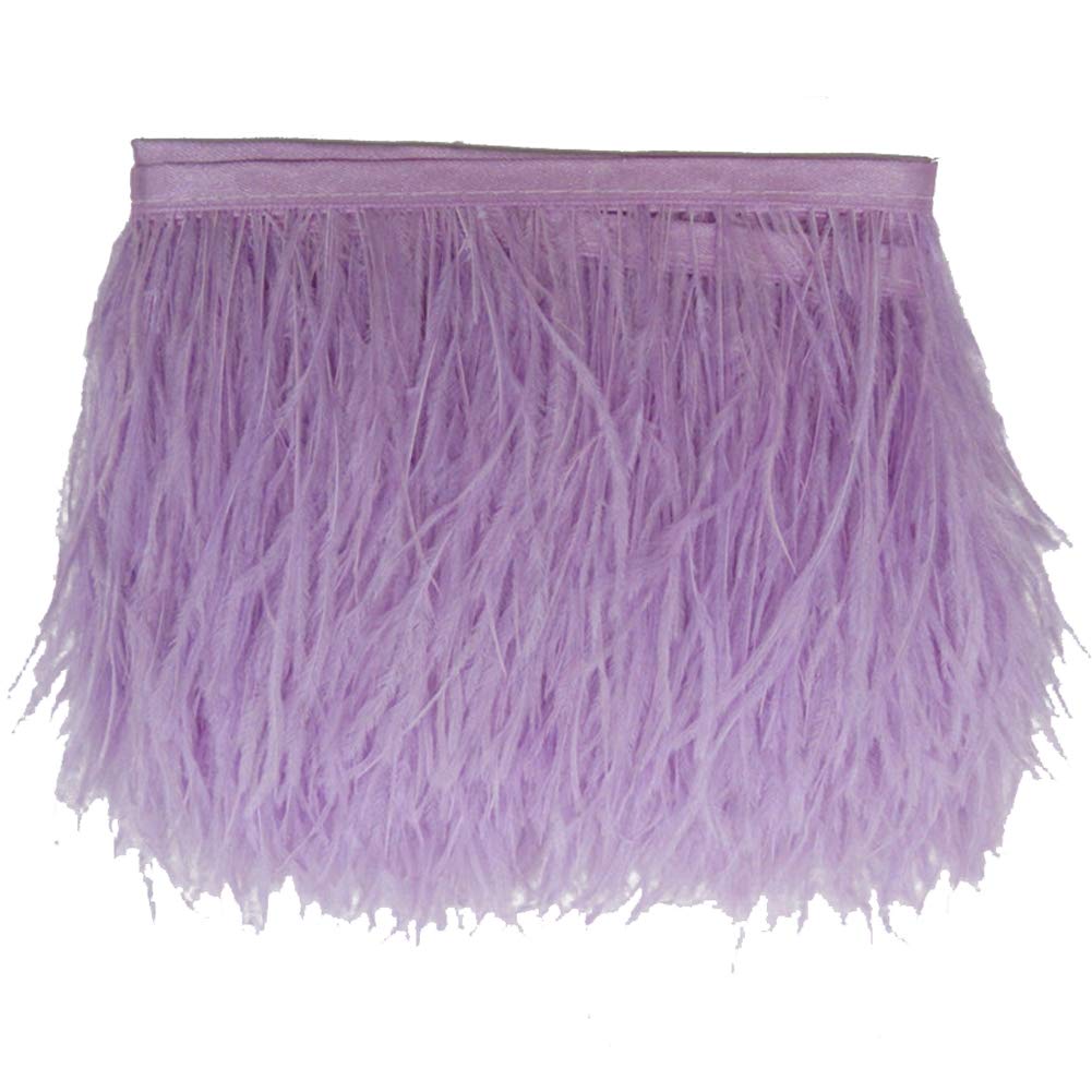 Ostrich Feathers 6 Inch Strip Purple Ostrich Fringe Trim 