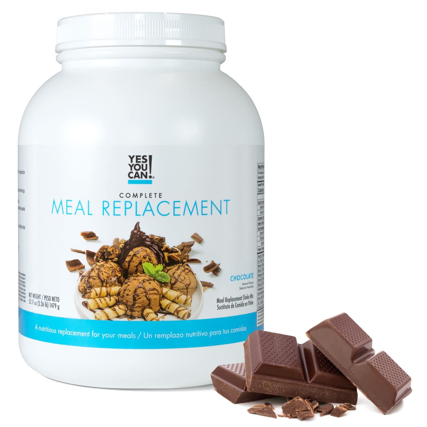  Yes You Can! Complete Meal Replacement - 15 Servings, 20g of  Protein, 0g Added Sugars, 21 Vitamins and Minerals - All-in-One Nutritious  Meal Replacement Shake (Chocolate) : Grocery & Gourmet Food