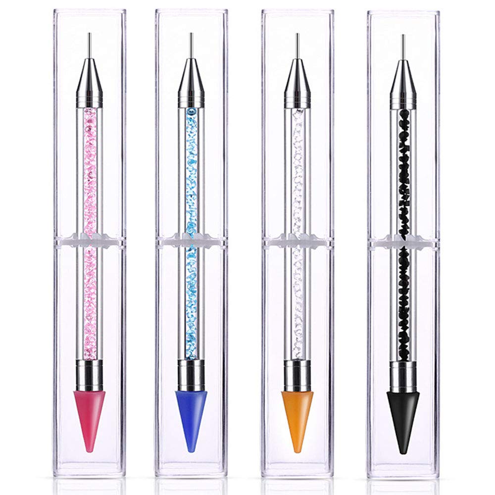 Dual-ended Nail Rhinestone Picker Wax Tip Pencil Pick Up Applicator Dual  Tips Dotting Pen Beads Gems Crystals Studs Picker With Acrylic Handle  Manicur