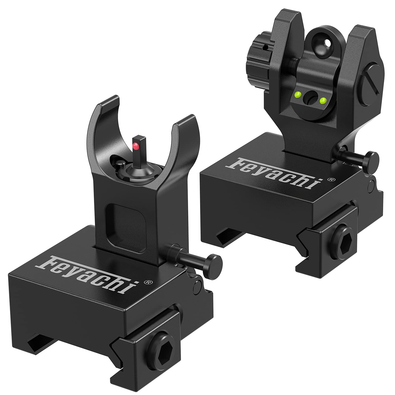 Feyachi S27 Fiber Optic Iron Sights Flip Up Front and Rear Sites with