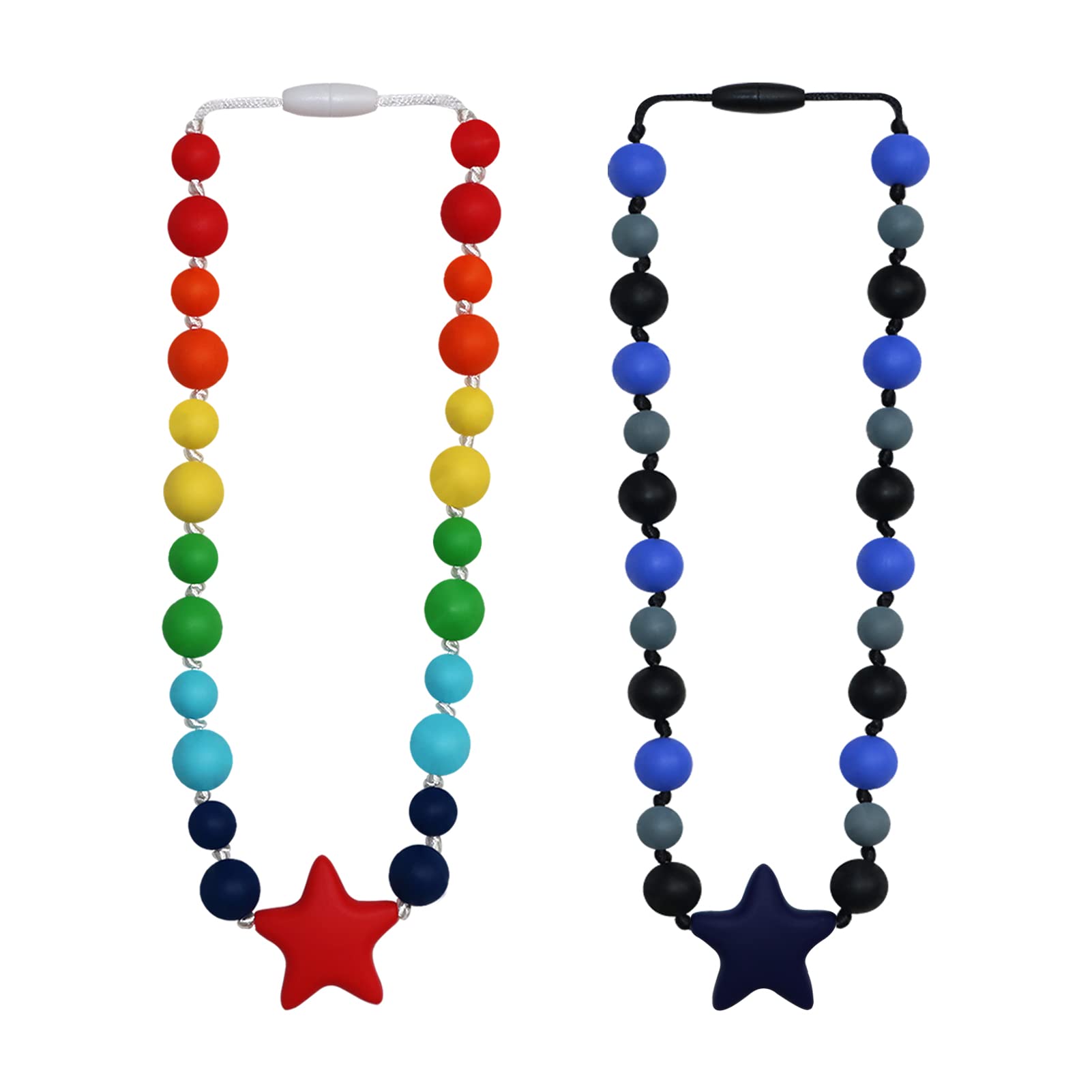 Sensory Chew Necklace for Kids, 2 Pcs Chewy Necklaces for Boys and Girls  with Autism ADHD SPD, Silicone Fidget Teether Necklace for Toddler Teens to  - Imported Products from USA - iBhejo