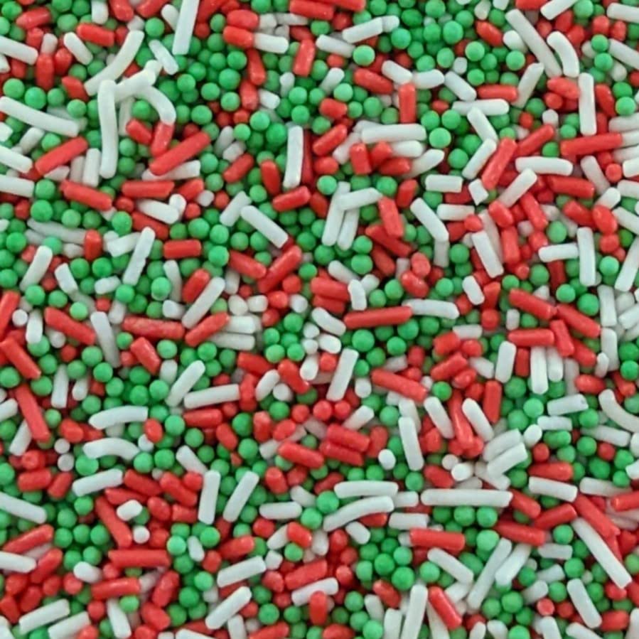 Christmas Mixed Sprinkles 100g Of Red White And Green Cake Sprinkles