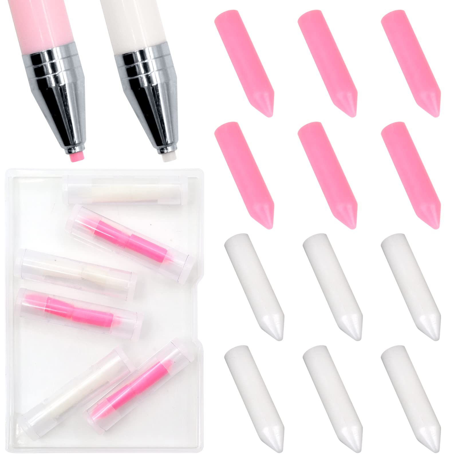 RovyFota Diamond Painting Pen Handmade Resin Diamond Painting Pens with Glue  Clay and Various Tips More Comfortable and Faster 5D Diamond Painting Tools  for Diamond Paintings Hobby (Pink)