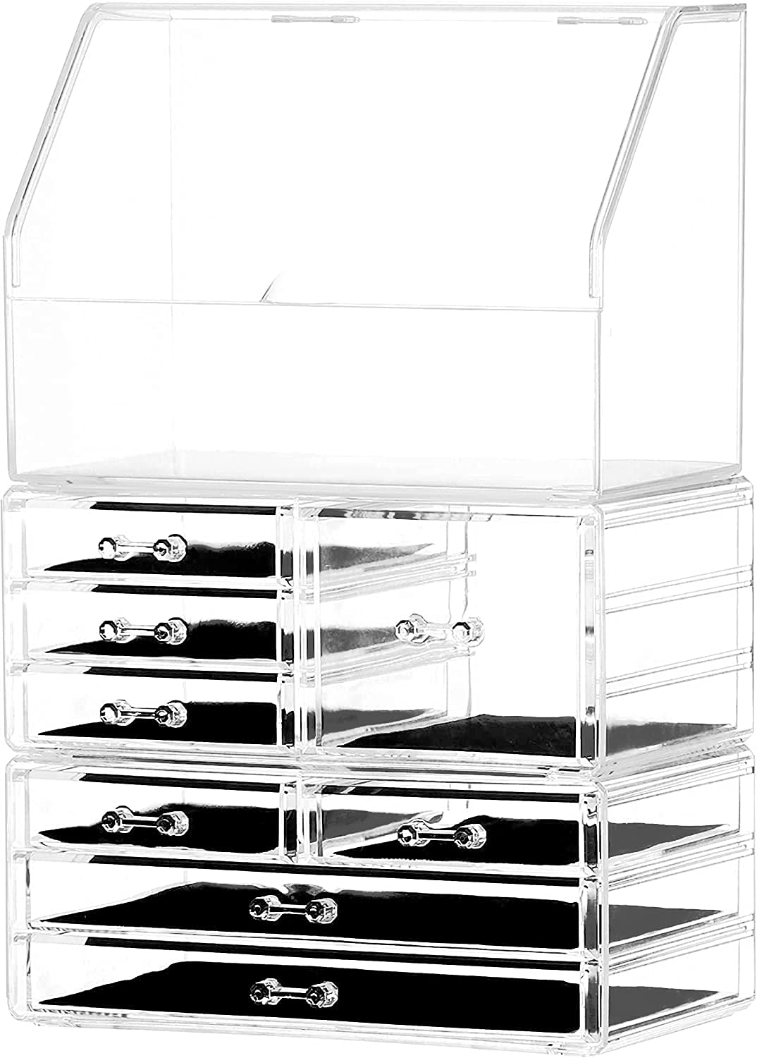 Clear Acrylic Stackable Drawer Organizer Cosmetics Make Up Bathroom Kitchen
