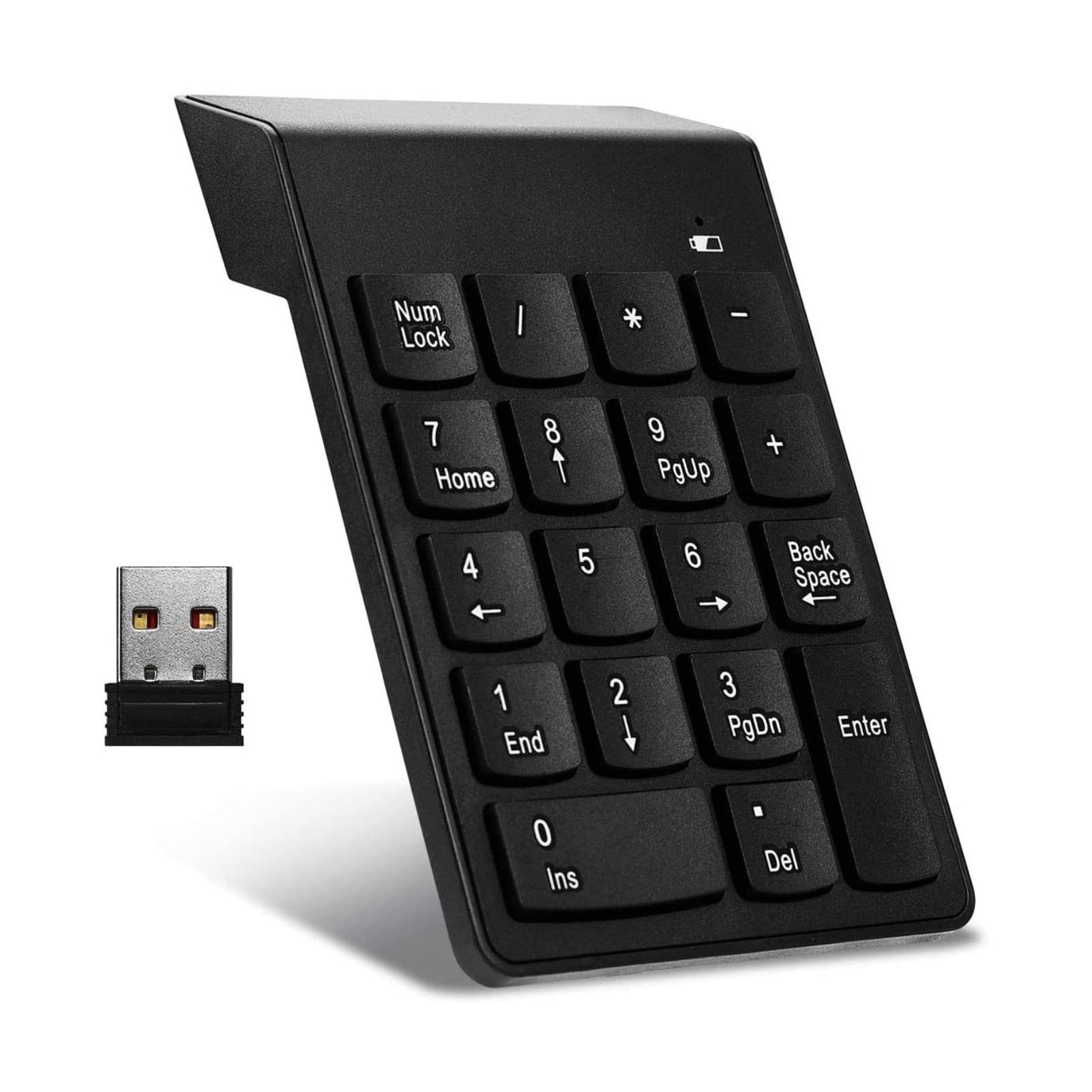 2.4G Wireless Numeric Keypad Plug and Play 18 Keys Ergonomic Number Pad  Compatible with Windows XP/Vista/7/8/10/Android/Linux