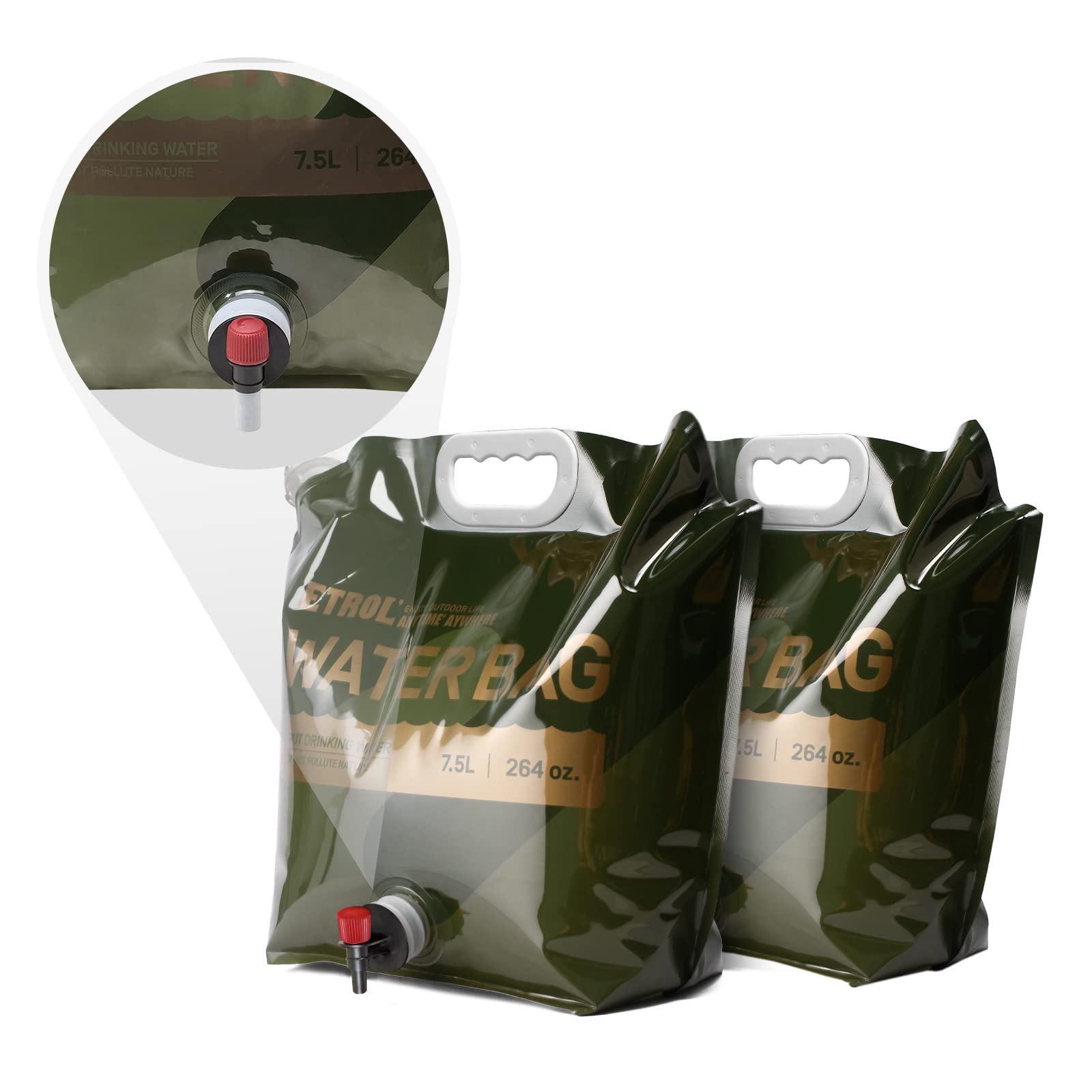 7.5L Foldable Camping Water Bag Water Bucket Collapsible Water
