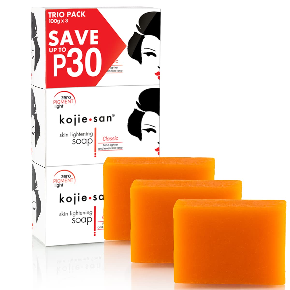 Original Kojie San Facial Beauty Soap - 65g, 2 Bars Per Pack - Guaranteed  Authentic