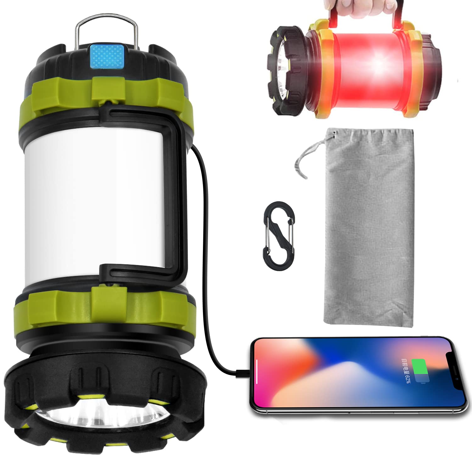 Outdoor Camping Light 60LED Rechargeable Portable Hanging Tent