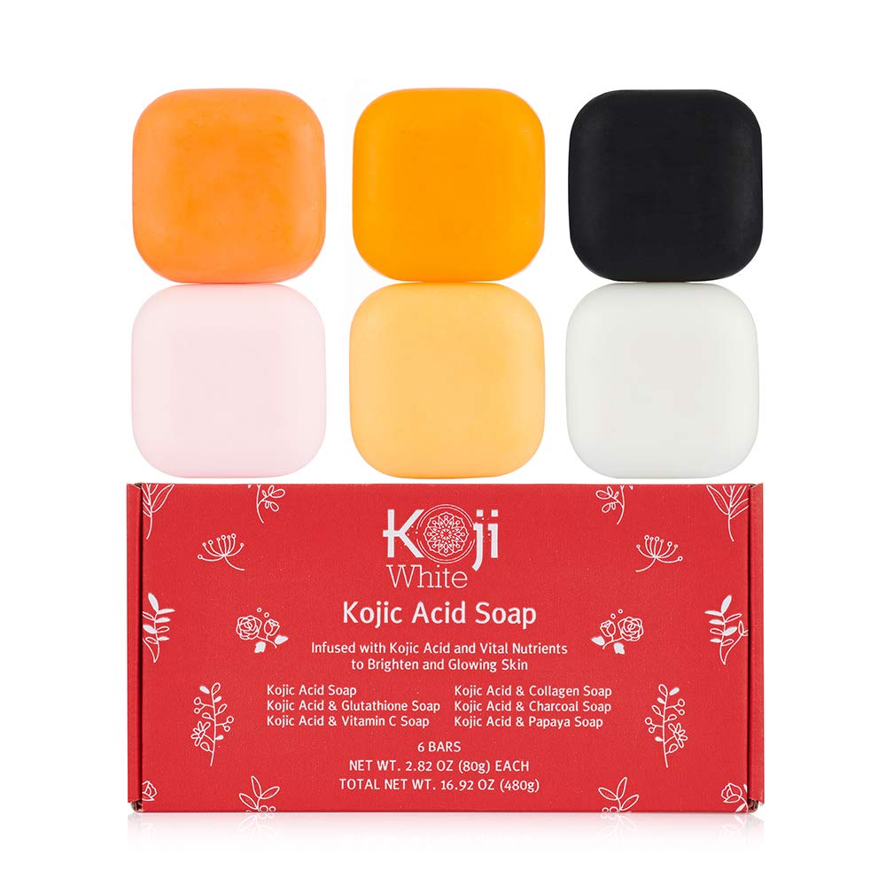 Koji White Kojic Acid Skin Brighten Glowing Soap Gift Set for