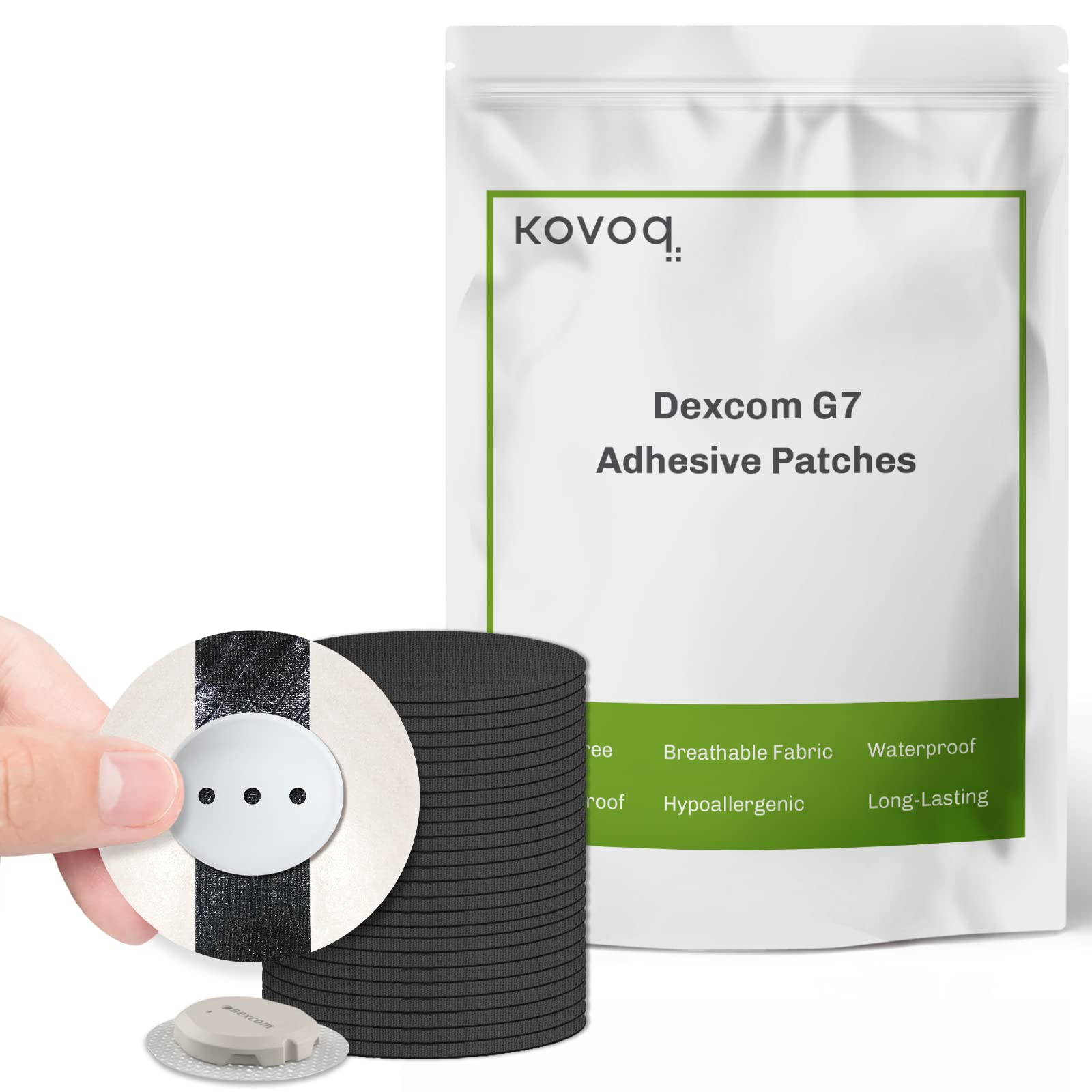  Kovoq Dexcom G6 Adhesive Patches Waterproof, 25 pcs G6 Stickers  Patches + Reusable Hardshell Cover, No Glue on Sensor, Sweatproof,  Breathable(Black) : Health & Household