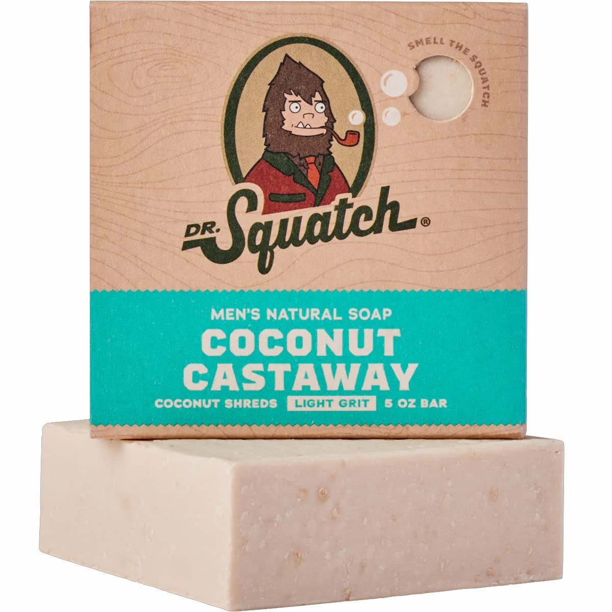 Dr. Squatch All Natural Bar Soap for Men with Light Grit Coconut Castaway 5  Ounce (Pack of 1) 0.02 pounds